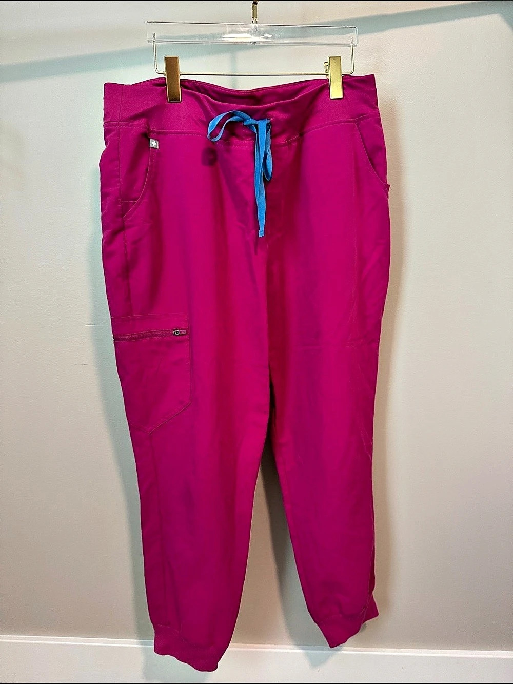 FIGS Zamora Jogger Scrub Pant Women's Joggers Pink & Blue XXL P